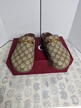 Gucci Horsebit-Embellished GG Mules